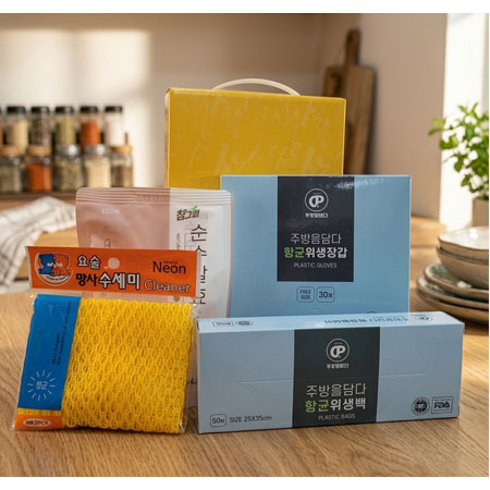고급주방선물세트 향균 위생백 위생장갑 망사수세미 주방세제 #2