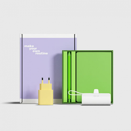 루티네 선물세트 노트볼펜+컬러충전기어댑터+보조배터리 #2