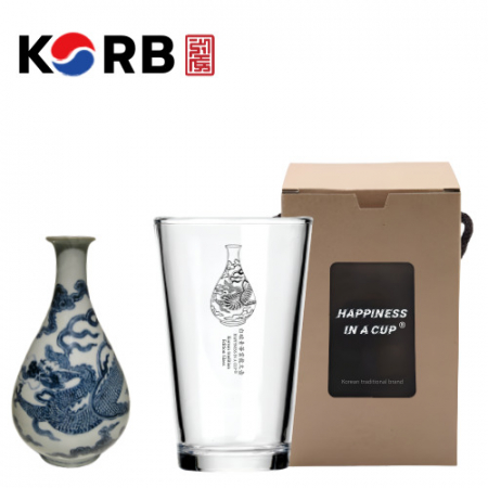한국전통 백자청화 글라스컵 480ml 1P 선물세트 #2