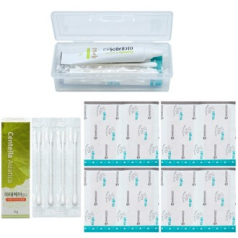 미니 응급키트 3종(휴대용 케이스+밴드골드 상처밴드 대형 8매입+마데케어 5g+멸균 면봉 4개)