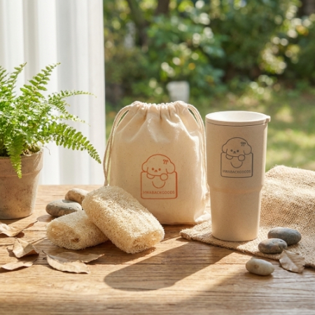 친환경 텀블러 키트 리유저블 컵 ESG 판촉물 친환경 굿즈 수세미세트 CXP 목재 텀블러 #3