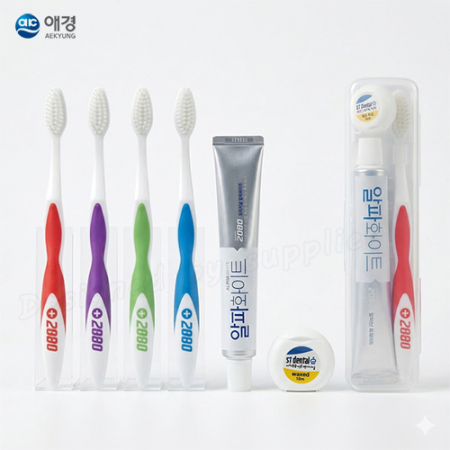 애경2080미세모 뉴2080화이트치약 국내산치실 칫솔치약세트 #4