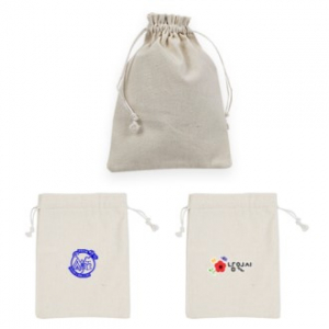 에코 광목 복주머니형 파우치 시리즈 4번 15x20cm