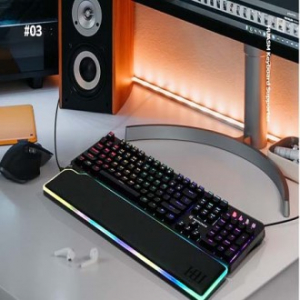 후아즘 KS-007 RGB LED 인체공학 메모리폼 키보드 손목받침대 팜레스트 손목보호