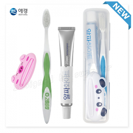 애경2080미세모 뉴2080화이트치약 치약짜개 칫솔치약세트 #3