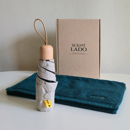 센트라도 송월 포인트타올(수건)200g+캡슐우드 5단 양우산 세트 #2