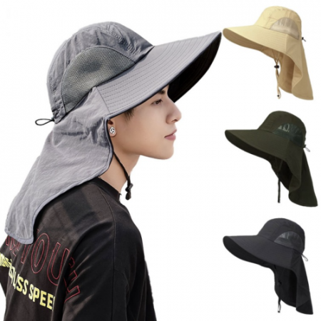 뒷목가리개벙거지모자 자외선차단사파리모자 등산벙거지모자 플랩캡 #3