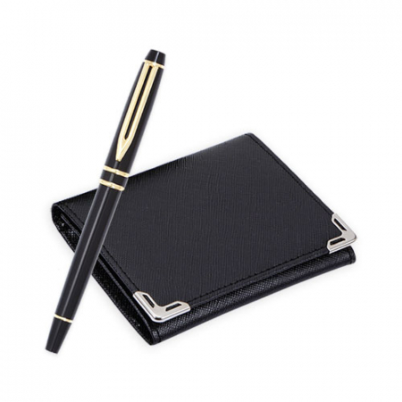 워터펜 블랙 수성 사피아노 실버 코너 소가죽 명함지갑 직장인 비즈니스 선물 #2