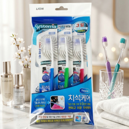 기능성 칫솔 시스테마 초극세모 치석케어 칫솔 3매입 세트 + 스티커부착/개별케이스 별도문의 #2