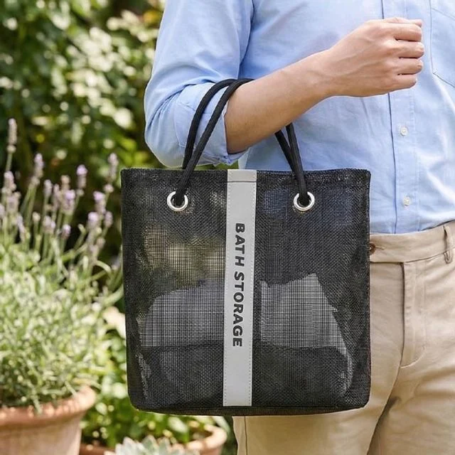 메쉬 수영장 가방 물빠짐 비치 수납 망사 토트백 #2