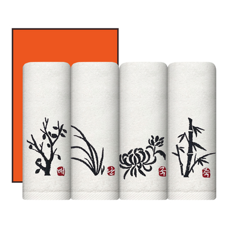 [송월타올] 사군자 자수타올 150g 1매 #2