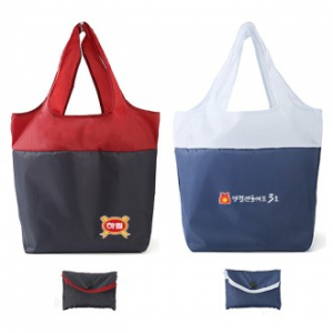 투톤배색 접이식 시장가방 장바구니 H475