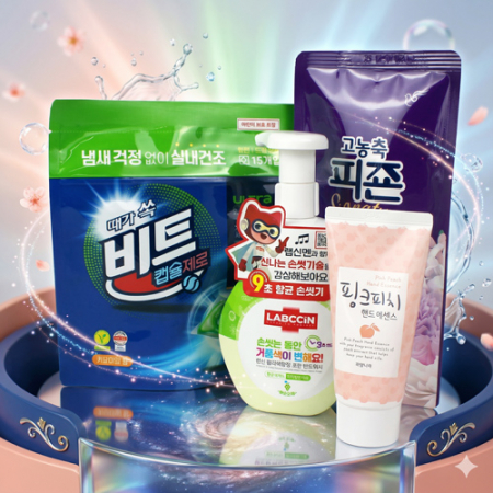비트 캡슐세제+랩신 컬러제인징 핸드워시+피죤 섬유유연제+과일나라 핑크피치 핸드로션 #2