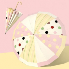 레인보우 도트 우드곡자 장우산