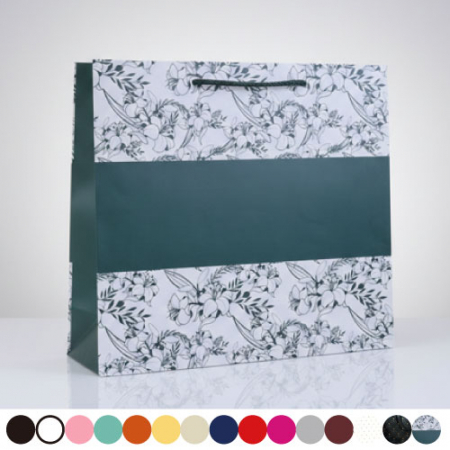 무광쇼핑백 3호 백합플라워 330x100x280mm #2