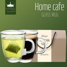 해피니스인어컵 홈카페 글라스 오설록 티 스타벅스 커피용 머그컵 400ml 2P 선물세트