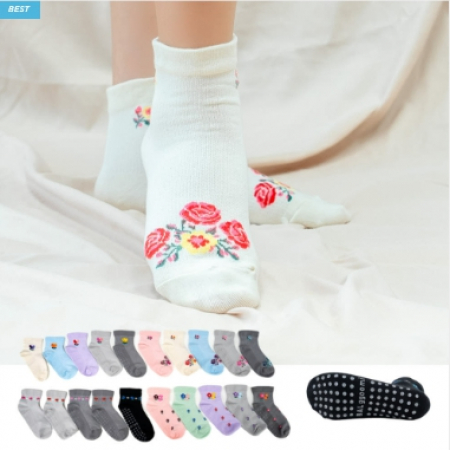 국내생산 미끄럼방지 논슬립 꽃무늬 무압박양말 여성용  // 4가지 디자인 #2
