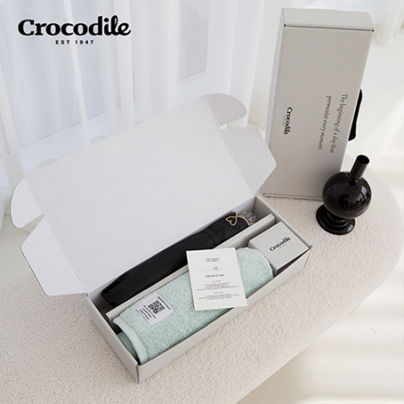 크로커다일 2단 하트 자수 우양산+시그니처 호텔 수건 [판촉물 답례품 기념품 선물세트] #3