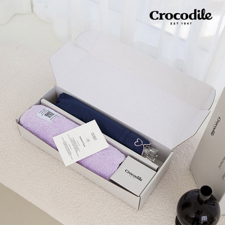 크로커다일 2단 하트 자수 우양산+시그니처 호텔 수건 [판촉물 답례품 기념품 선물세트] #2
