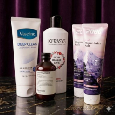 애경 바세린 클렌징폼 150ml + 캐라시스 샴푸 + 트리트먼트 + 2080 핑크솔트 치약 120g 2개