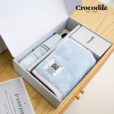 크로커다일 3단 레터링 슬림 암막 우양산+투톤보다 호텔 수건 [판촉물 답례품 기념품 선물세트] #5