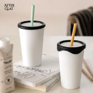 [애프터글랫] 블랙앤화이트 스트로우텀블러 500ml