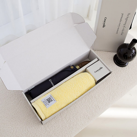 크로커다일 3단 60-10K 우드곡자 전자동 우산+시그니처 호텔 수건 [판촉물 답례품 기념품 선물세트] #5