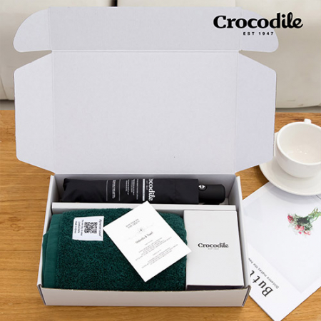 크로커다일 3단 레터링 암막 전자동 우산+시그니처 호텔 수건 [판촉물 답례품 기념품 선물세트] #3