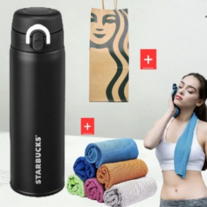 스타벅스 텀블러 500ml+기능성 스포츠 타올+종이 쇼핑백 선물세트