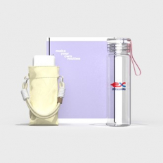 루티네 웰컴키트 선물세트 미니백 스트랩 5단 양우산+트라이탄 밀크보틀 슬림 누드300ml