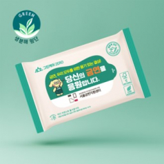 그린케어 생분해물티슈20매 FSC인증원단 녹색인증비닐
