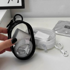 충전기 PVC 미니 파우치 다용도 케이블 정리 수납 가방 보관 소품