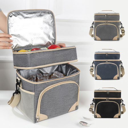 C099 듀얼 2단 보냉백 런치백 피크닉 도시락 보온 보냉 가방 인쇄 행사 선물 #2