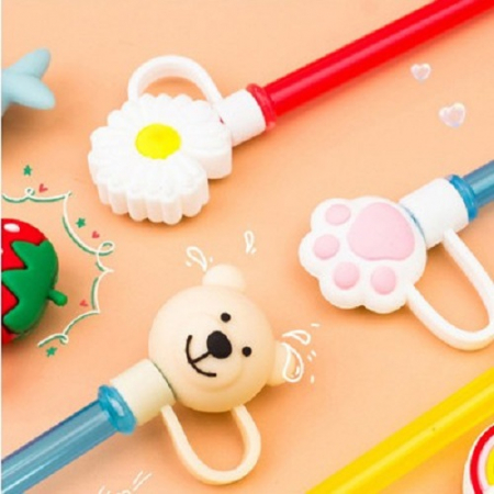 큐티 실리콘 캐릭터 빨대마개 마P15 #2