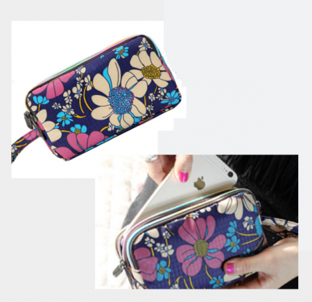 삼단지퍼 멀티 파우치 미니 케이스 스트랩 다용도 수납 정리 수납 가방 보관 소품 #2