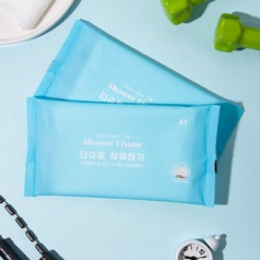 티슈로 샤워하기 1매 물 없이 쓰는 쿨링 티슈 샤워타월