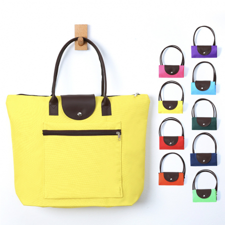 (Blossom) 레더 포켓 컬러 접이식 장바구니 1P #2