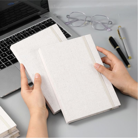 (Blossom) 린넨 패브릭 A5 다이어리형 밴딩 노트 (150×217mm) 1P #2