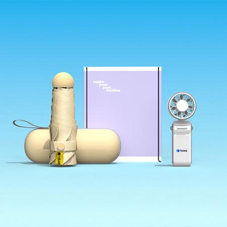 루티네 웰컴키트 선물세트 폴더블 휴대용 쿨링 선풍기+머쉬룸 5단 양우산 #2