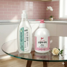 애경 울샴푸 헹굼이 쉬운 손빨래 세제 380ml 펌프형 + 참그린 주방세제 280ml
