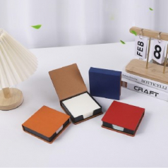 (Blossom) 컬러 PU 가죽 커버 사무용 메모지함  1P