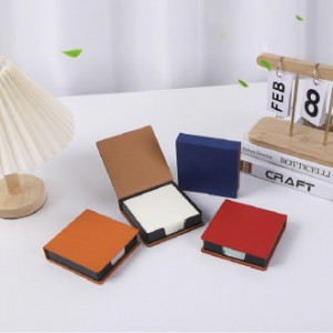 (Blossom) 컬러 PU 가죽 커버 사무용 메모지함  1P
