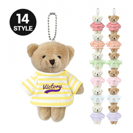 줄무늬 옷 가방 꼬마 곰 인형 키링 캐릭터 열쇠고리 키홀더 굿즈 어린이 선물 #2
