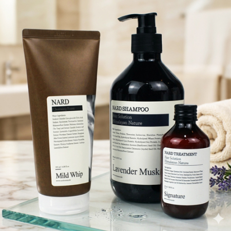 Nard 나드 샴푸 500ml +나드 트리트먼트+나드 클렌징폼 +끈케이스 #2
