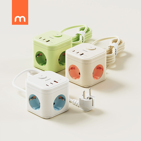 무아스 마카롱 3구 USB 고용량 큐브 멀티탭 #2