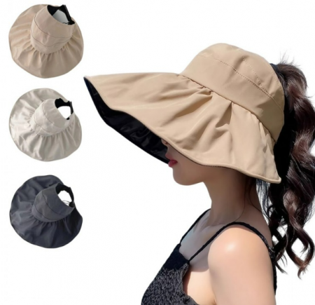 돌돌이 여름 모자 썬캡 버킷햇 넓은챙모자 바캉스 무지 #2