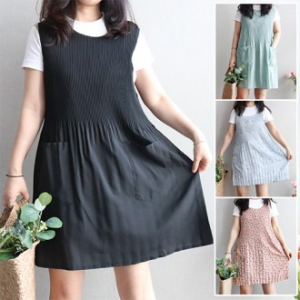 소프트 쉬폰 원피스 앞치마