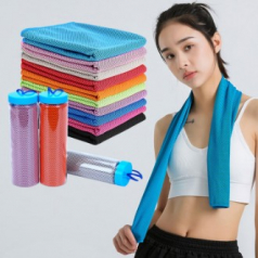 케이스+타올 스포츠 타올 쿨링 쿨타올 땀수건 쿨스카프 아이스타올 등산 헬스 운동 행사