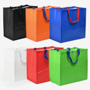 레인보우 타포린가방 대형(42x40x23cm) 리유저블백 다용도 쇼핑백 장바구니 /인쇄 제작 가능/