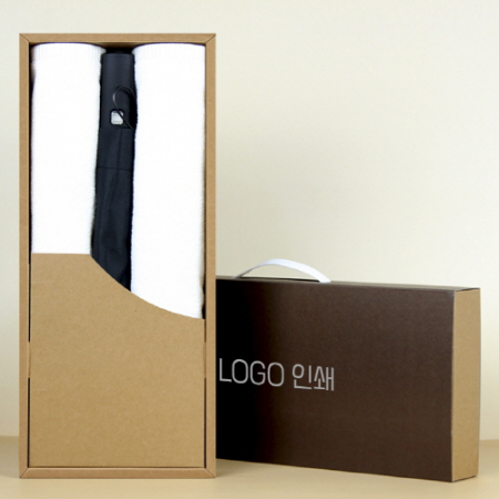 가르시아 2단 블랙 자동우산 +코마클럽세면타월 2P-세트 #2